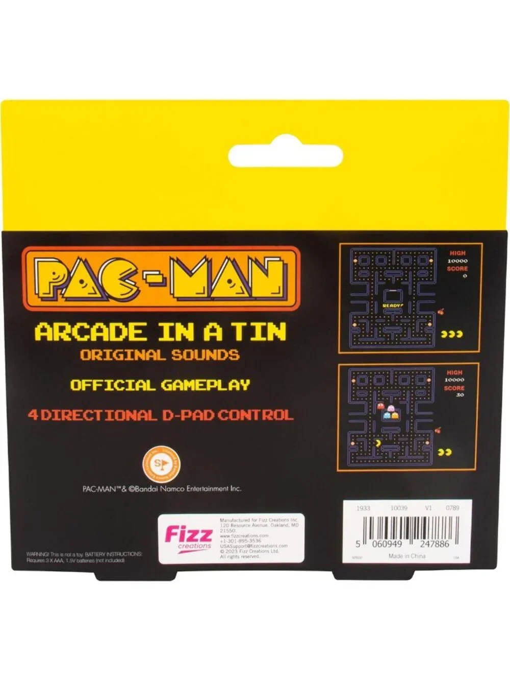 Classic Arcade Game in a Tin - 8-Bit Pac-Man with 4” Screen & Original Sounds
